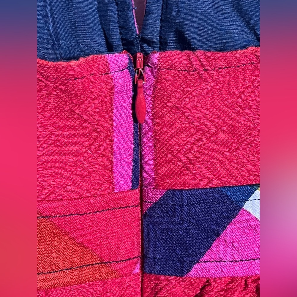Trina Turk Nanna Dress Multicolor Plaid Sleeveless Adjustable Lined Cotton 0 - Picture 8 of 14